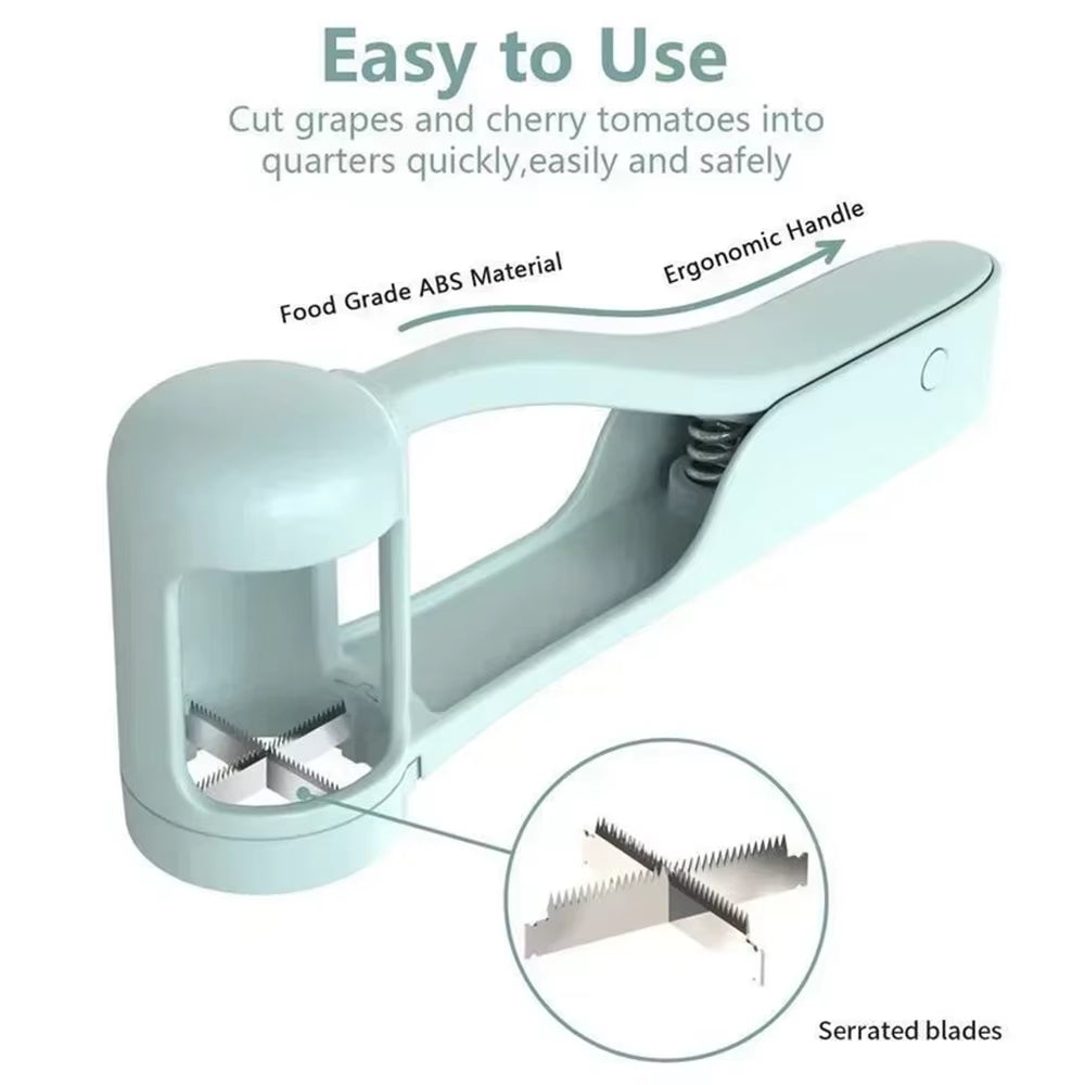Revolutionize Your Meal Prep with the Effortless Fruit Slicer & Cutter - Perfect for Quick Grape, Cherry Tomato, and Salad Prep! A Must-Have Kitchen Gadget for Families!