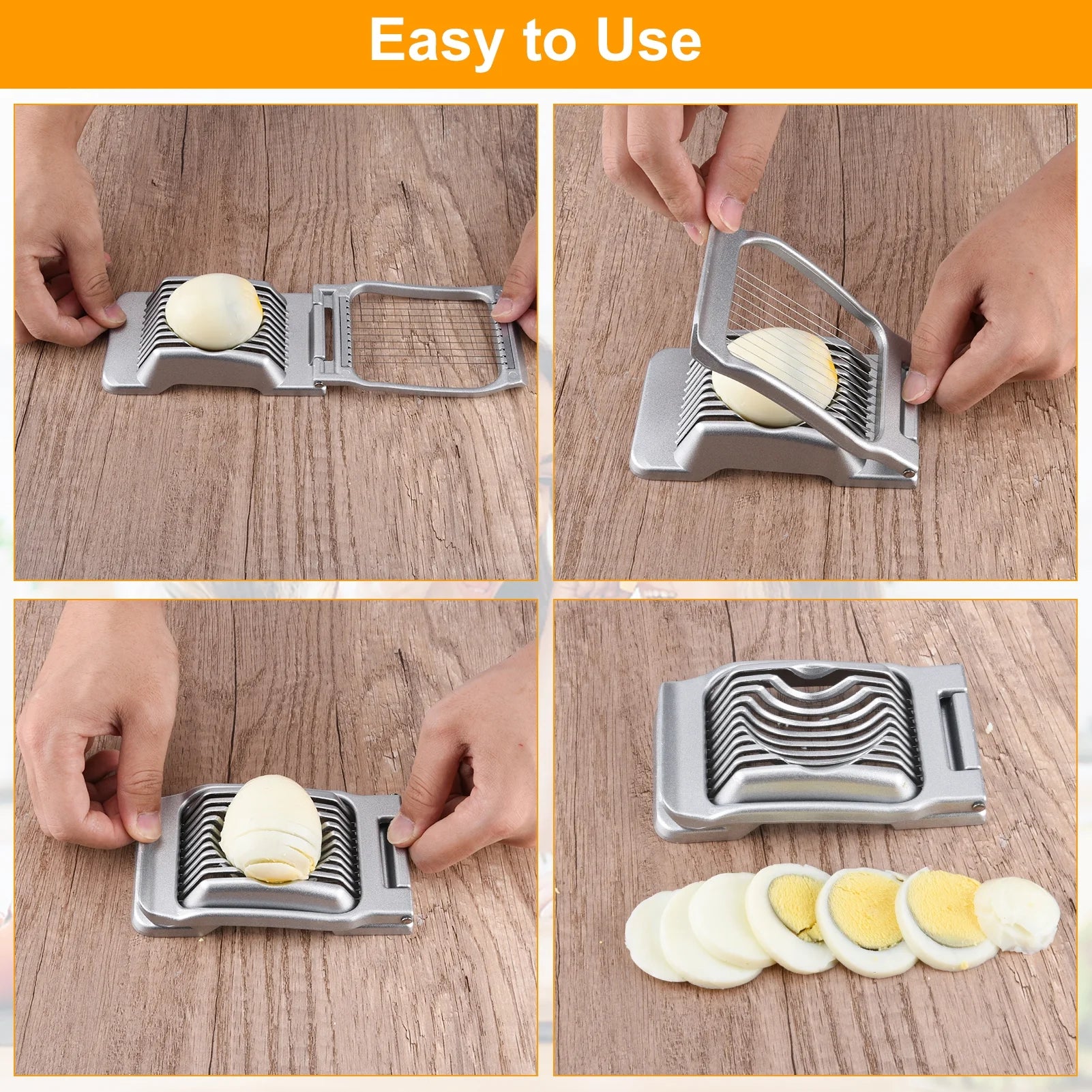 Effortless Egg Slicing Made Easy: Heavy-Duty Aluminium Egg Slicer & Cutter for Perfectly Sliced Hard-Boiled Eggs, Fruits, and More!