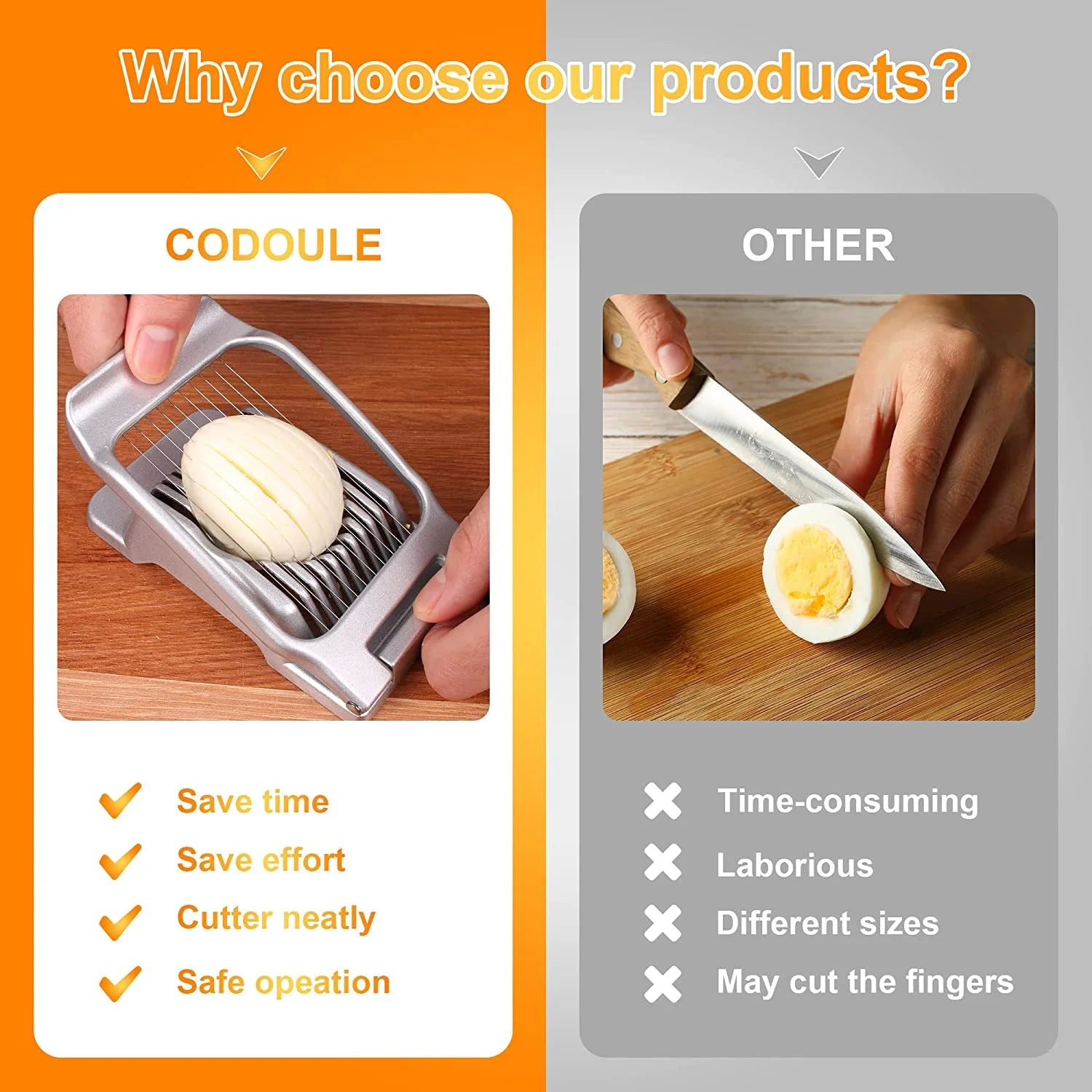Effortless Egg Slicing Made Easy: Heavy-Duty Aluminium Egg Slicer & Cutter for Perfectly Sliced Hard-Boiled Eggs, Fruits, and More!