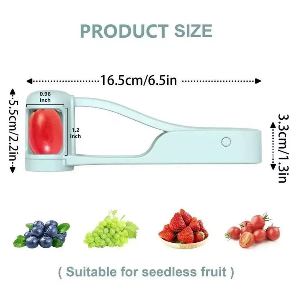 Revolutionize Your Meal Prep with the Effortless Fruit Slicer & Cutter - Perfect for Quick Grape, Cherry Tomato, and Salad Prep! A Must-Have Kitchen Gadget for Families!