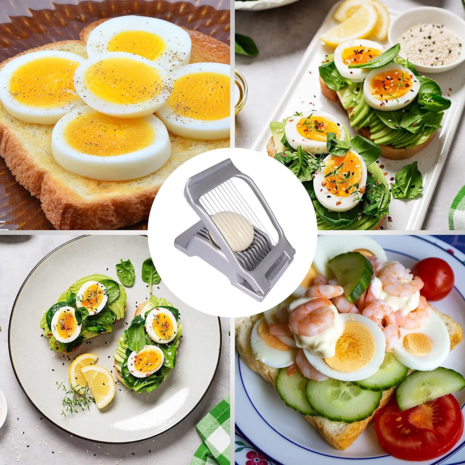 Effortless Egg Slicing Made Easy: Heavy-Duty Aluminium Egg Slicer & Cutter for Perfectly Sliced Hard-Boiled Eggs, Fruits, and More!