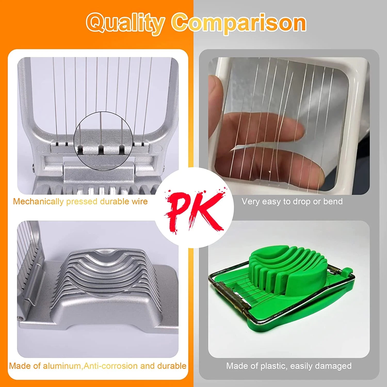 Effortless Egg Slicing Made Easy: Heavy-Duty Aluminium Egg Slicer & Cutter for Perfectly Sliced Hard-Boiled Eggs, Fruits, and More!