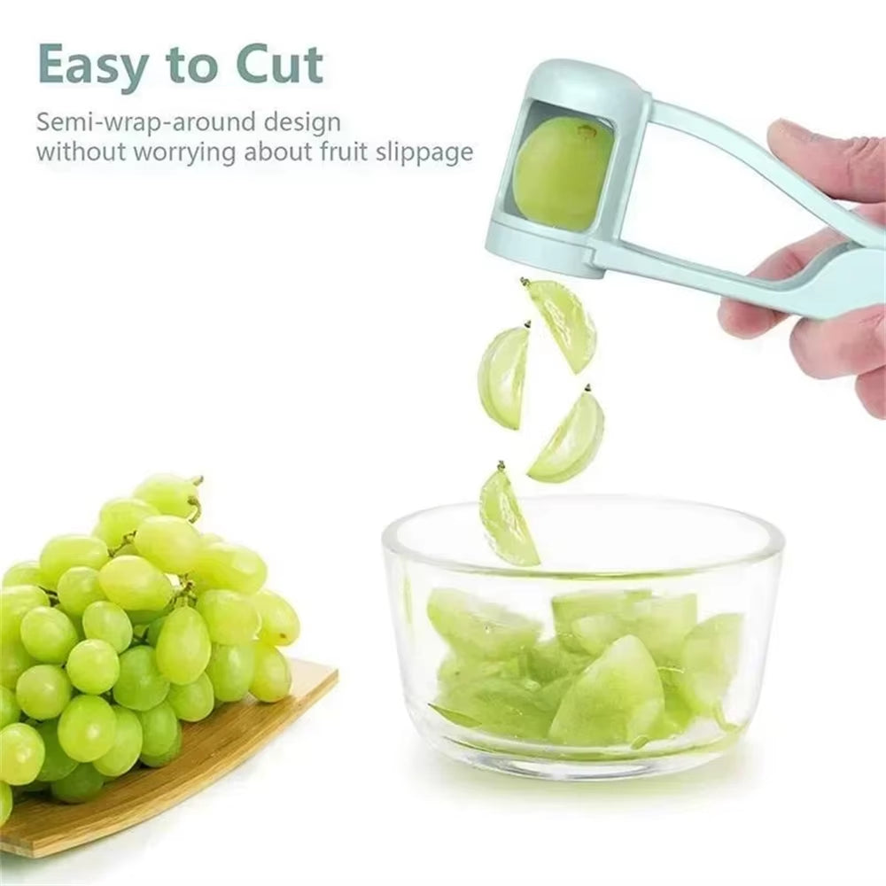 Revolutionize Your Meal Prep with the Effortless Fruit Slicer & Cutter - Perfect for Quick Grape, Cherry Tomato, and Salad Prep! A Must-Have Kitchen Gadget for Families!